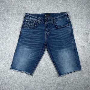 True Religion Denim Shorts Men's  29 Ricky Flap Short Relaxed Straight Cut Off